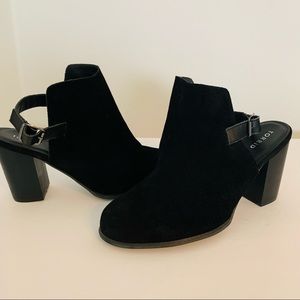 Torrid Black Leather Heel Booties Size 13 Wide